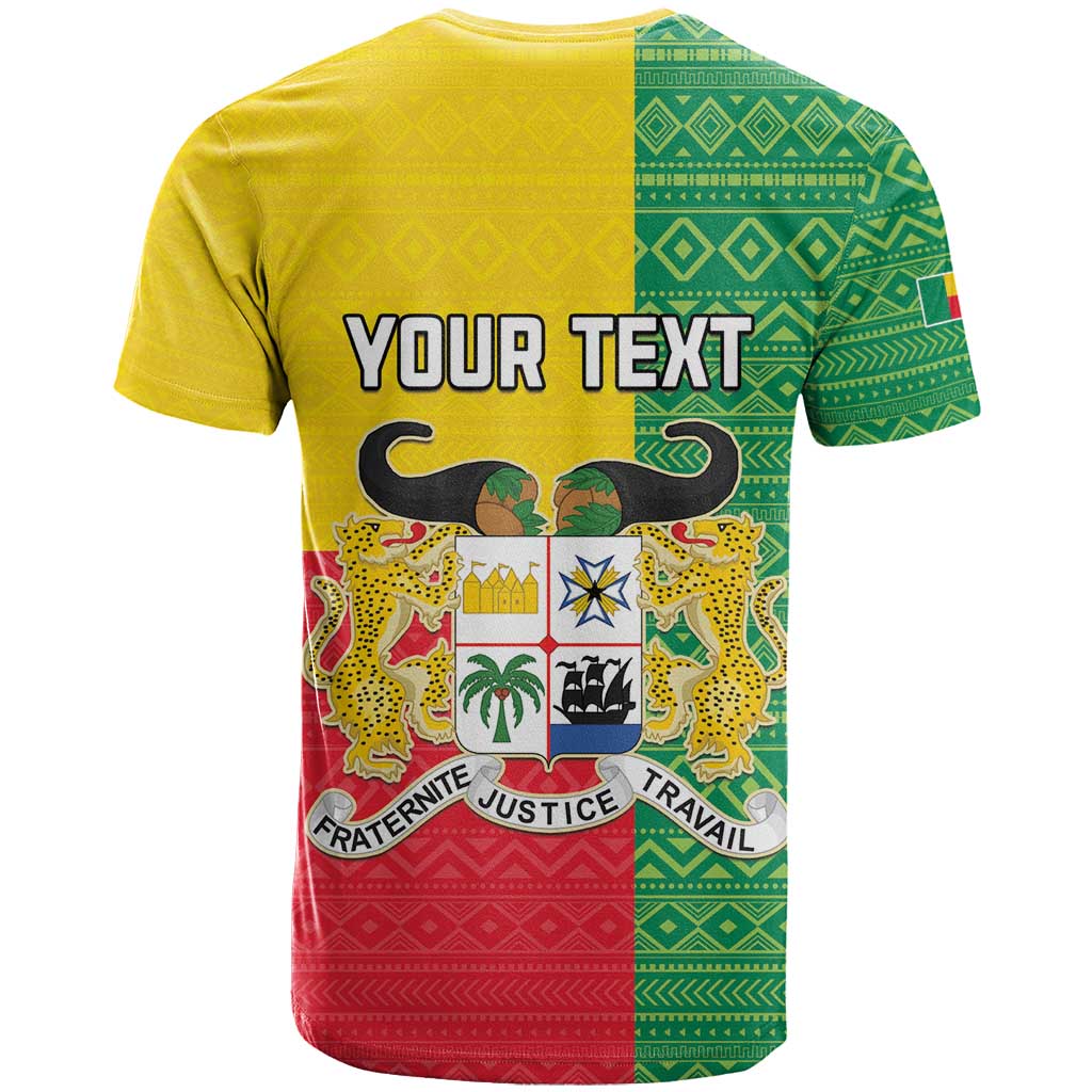 Personalised Afro Benin T shirt Flag Style - African Pattern LT15