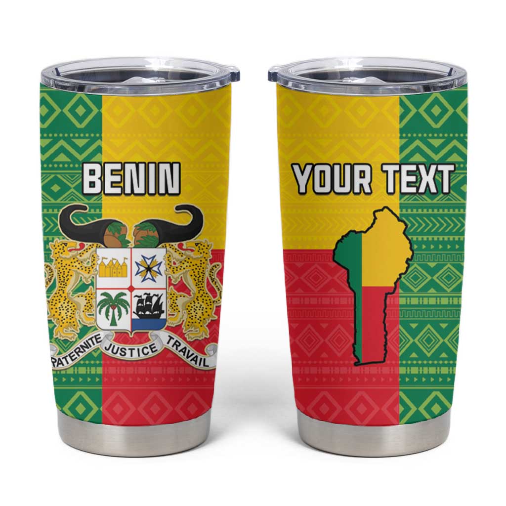 Personalised Afro Benin Tumbler Cup Flag Style - African Pattern LT15