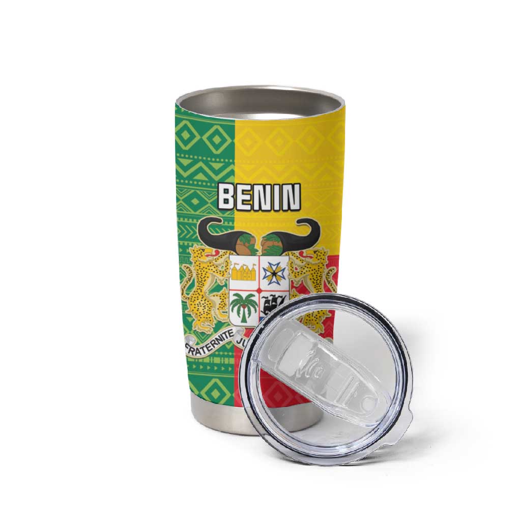 Personalised Afro Benin Tumbler Cup Flag Style - African Pattern LT15