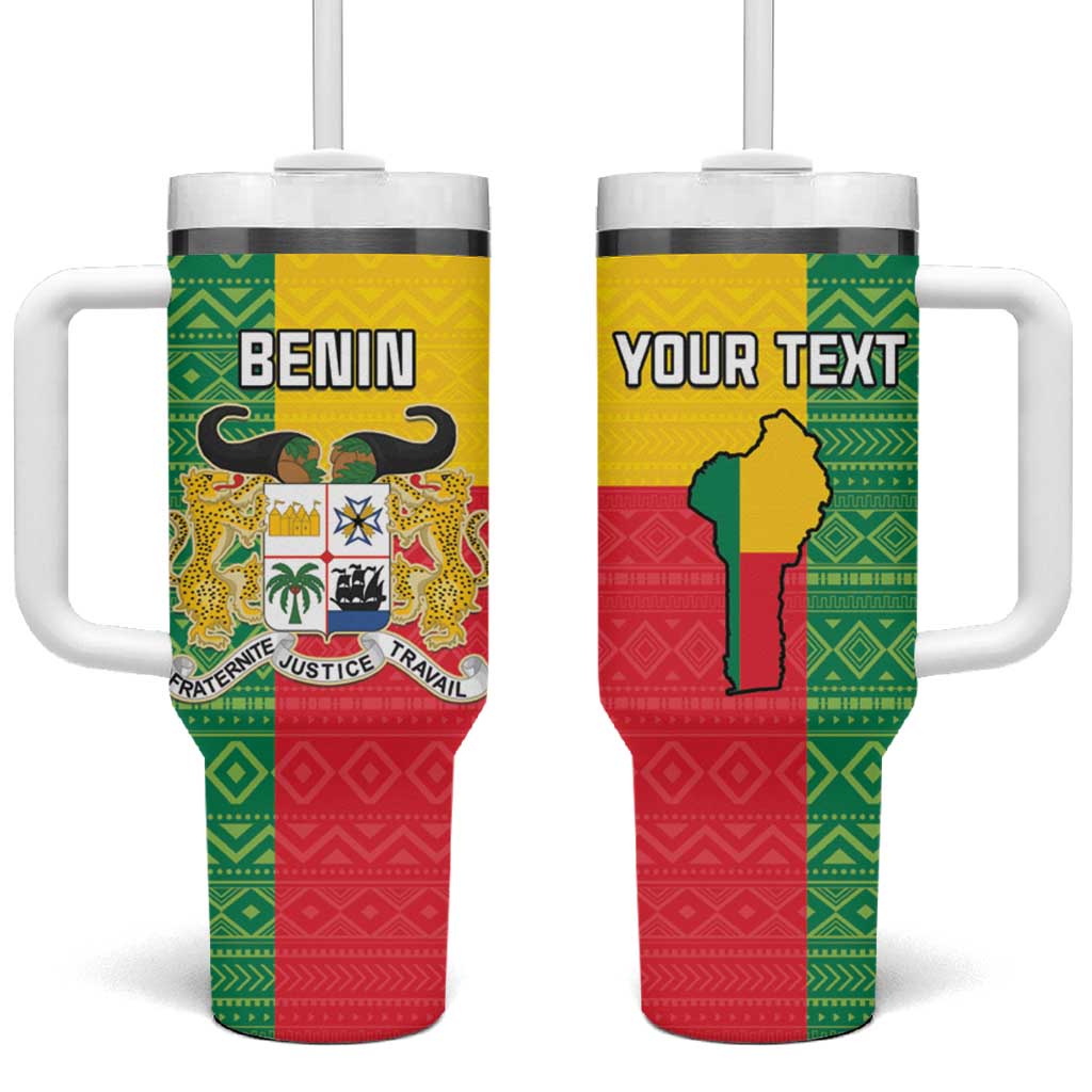 Personalised Afro Benin Tumbler With Handle Flag Style - African Pattern LT15