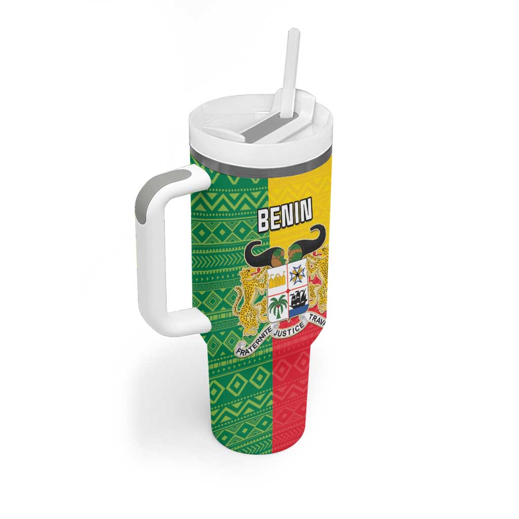 Personalised Afro Benin Tumbler With Handle Flag Style - African Pattern LT15