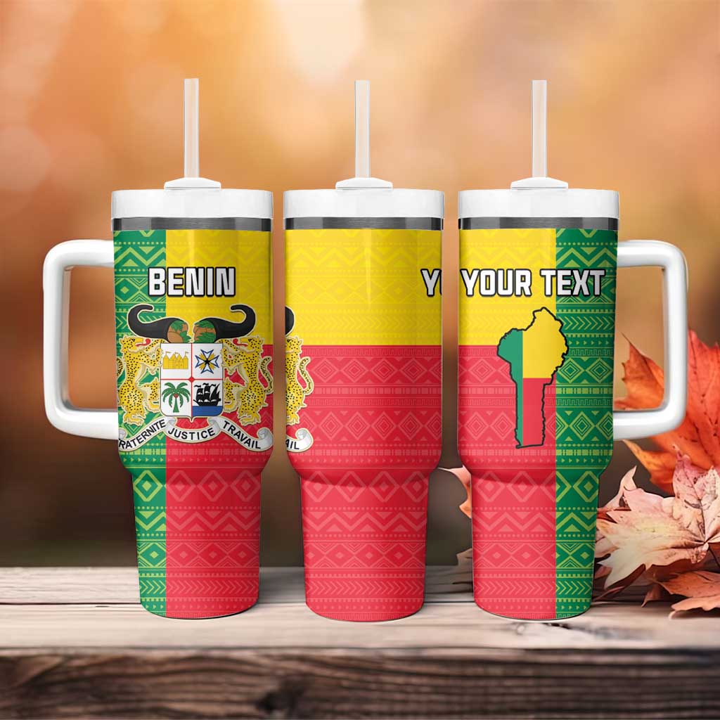 Personalised Afro Benin Tumbler With Handle Flag Style - African Pattern LT15