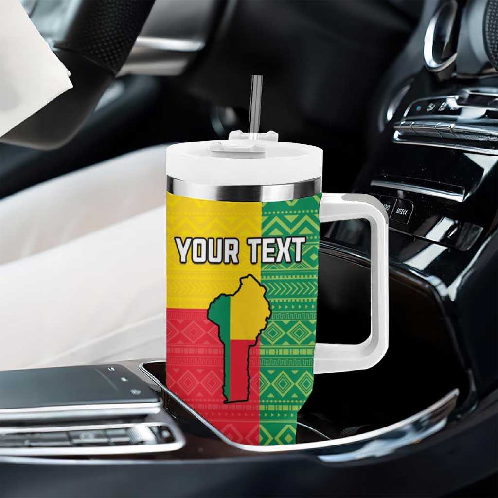 Personalised Afro Benin Tumbler With Handle Flag Style - African Pattern LT15