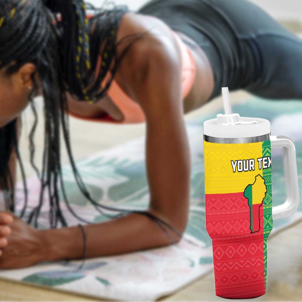Personalised Afro Benin Tumbler With Handle Flag Style - African Pattern LT15