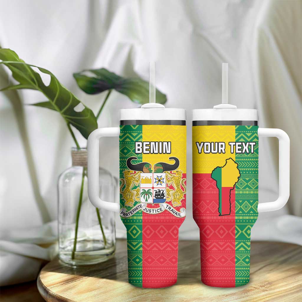 Personalised Afro Benin Tumbler With Handle Flag Style - African Pattern LT15