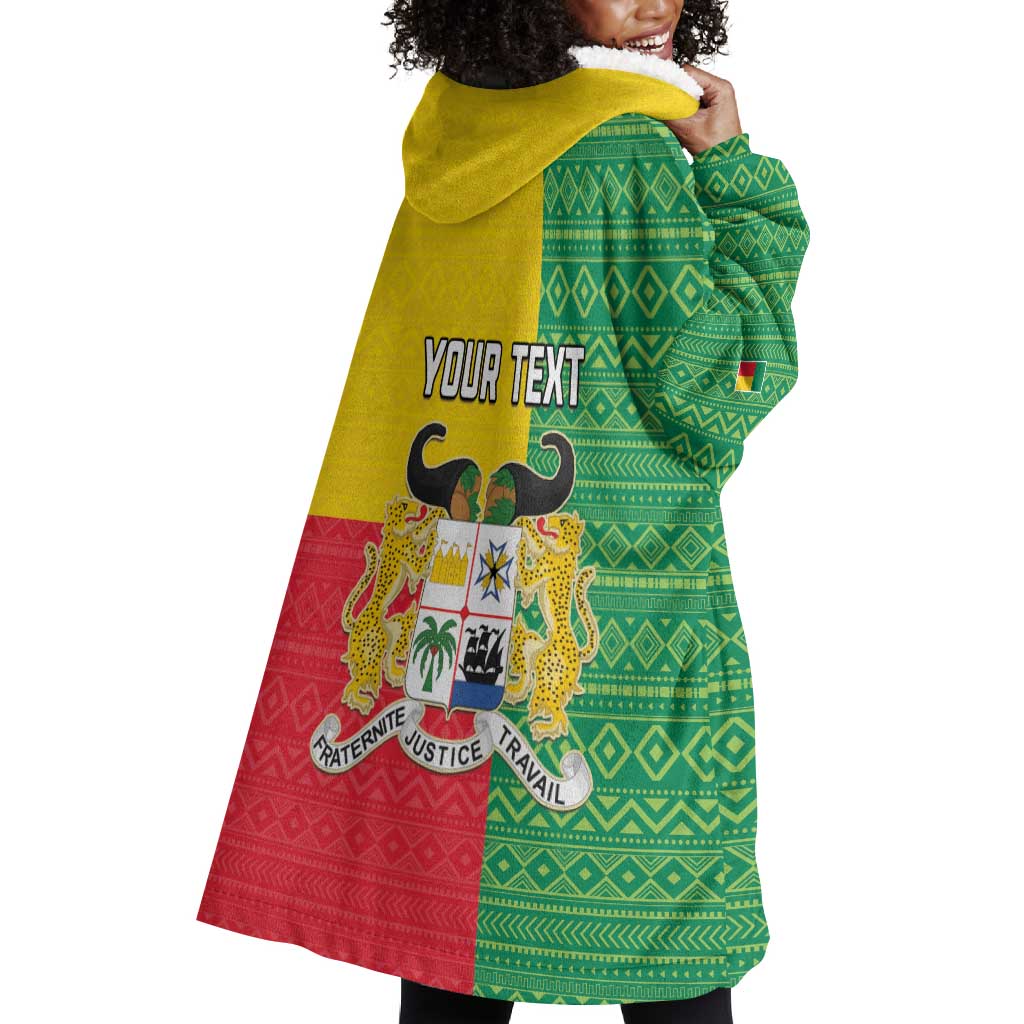 Personalised Afro Benin Wearable Blanket Hoodie Flag Style - African Pattern LT15