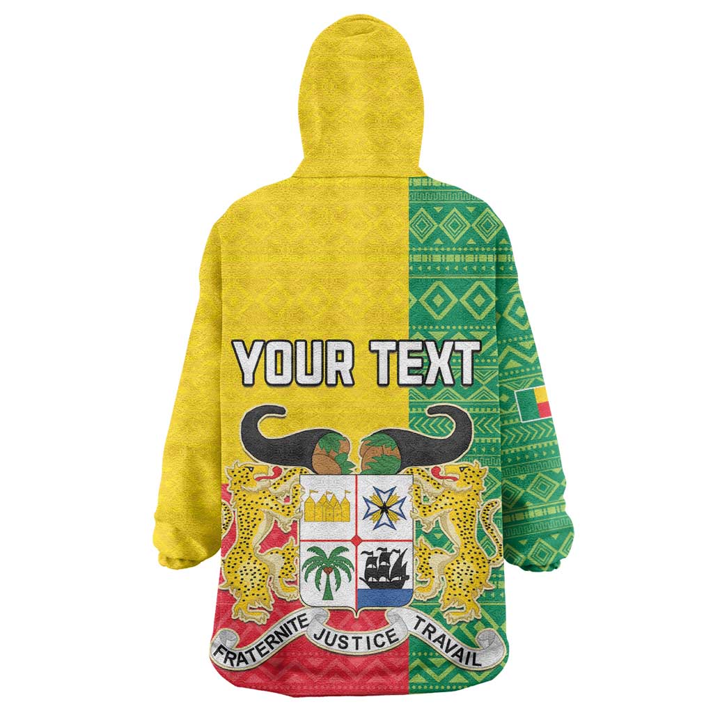 Personalised Afro Benin Wearable Blanket Hoodie Flag Style - African Pattern LT15