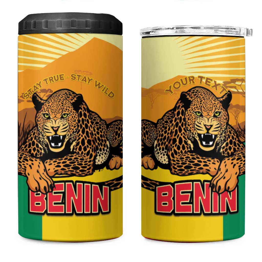 Personalised Afro Benin Leopard 4 in 1 Can Cooler Tumbler Stay True - Stay Wild LT15