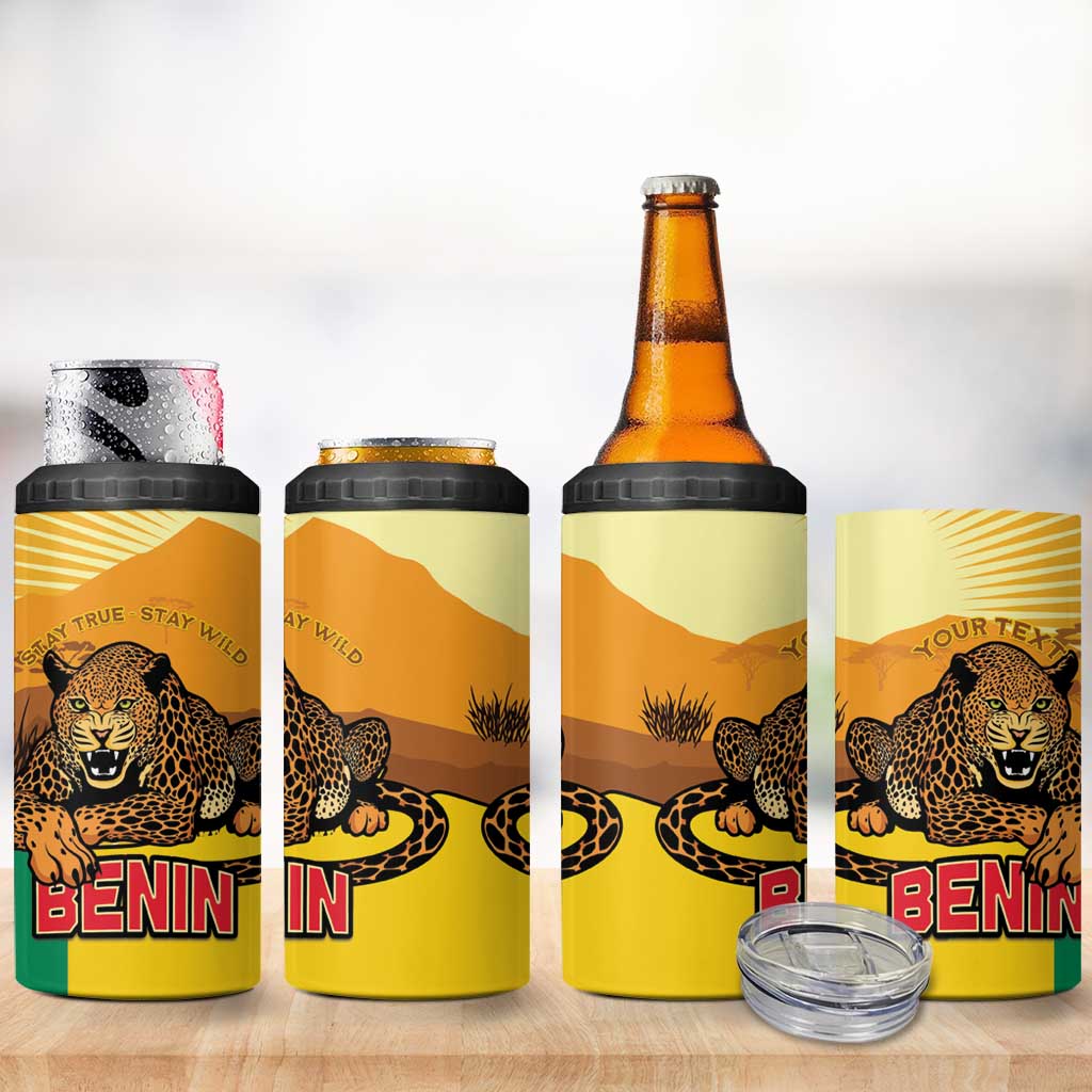 Personalised Afro Benin Leopard 4 in 1 Can Cooler Tumbler Stay True - Stay Wild LT15
