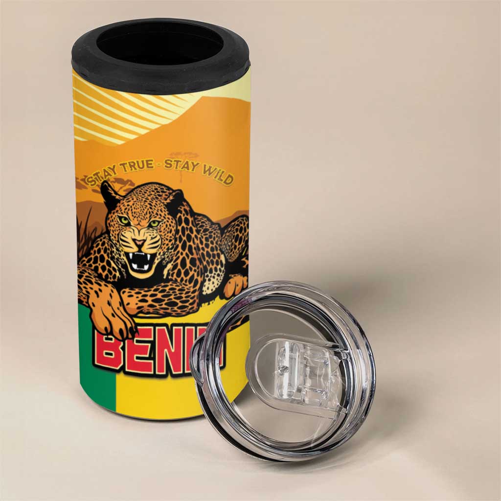 Personalised Afro Benin Leopard 4 in 1 Can Cooler Tumbler Stay True - Stay Wild LT15