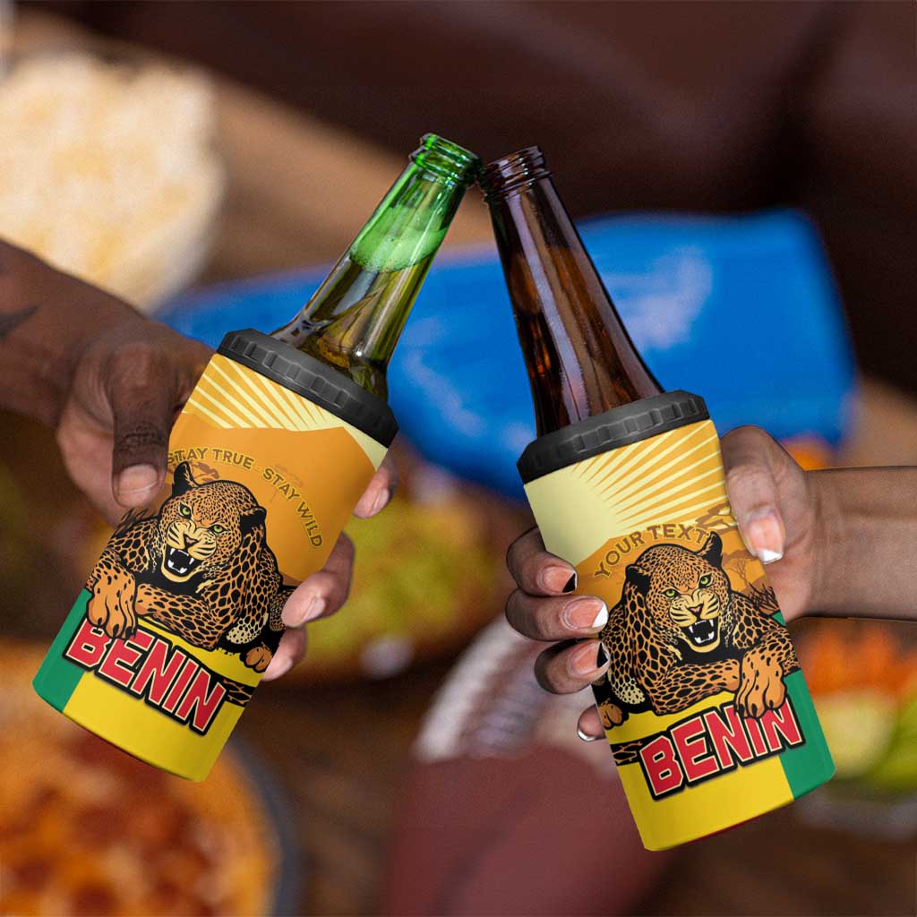 Personalised Afro Benin Leopard 4 in 1 Can Cooler Tumbler Stay True - Stay Wild LT15