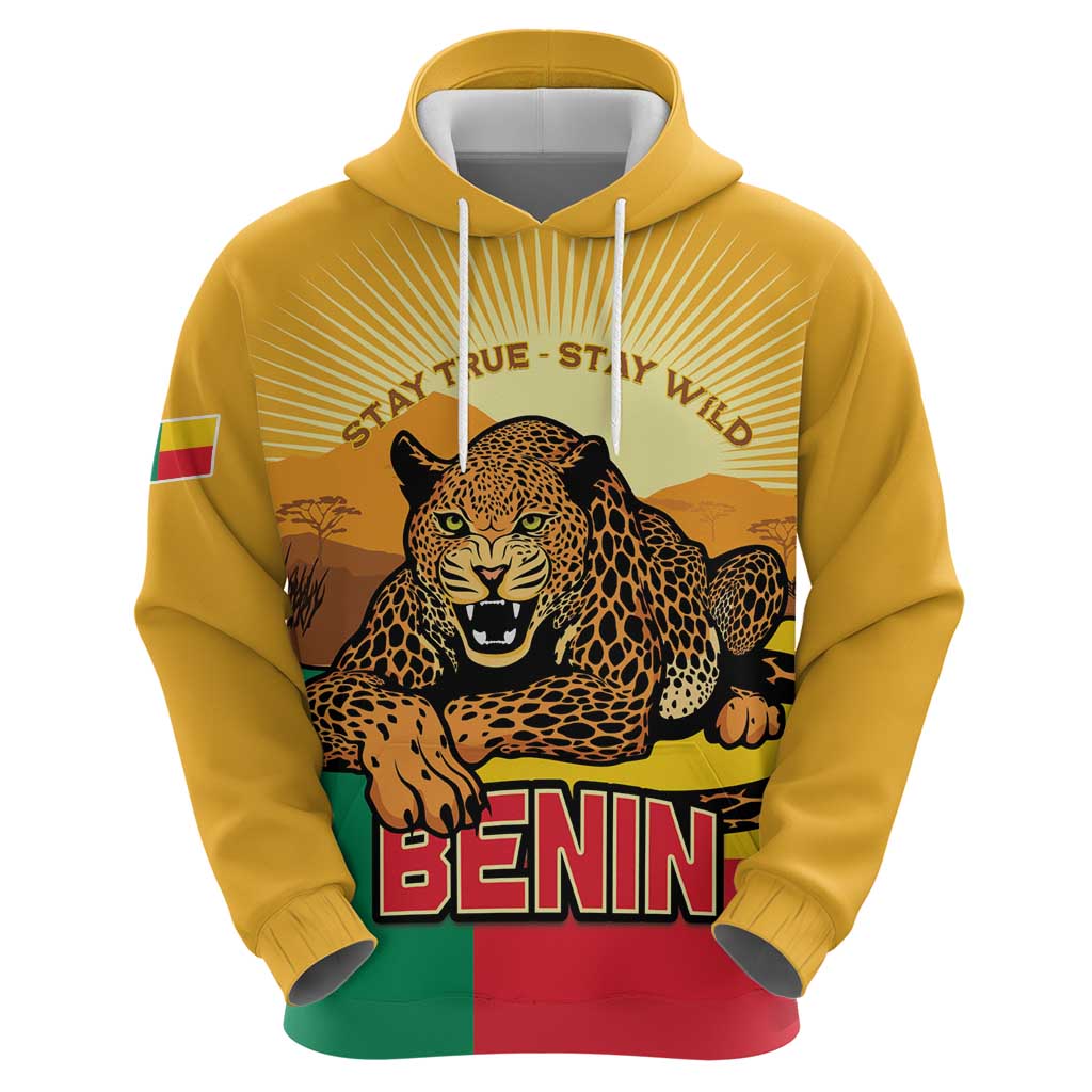 Personalised Benin Leopard Hoodie Stay True - Stay Wild LT15