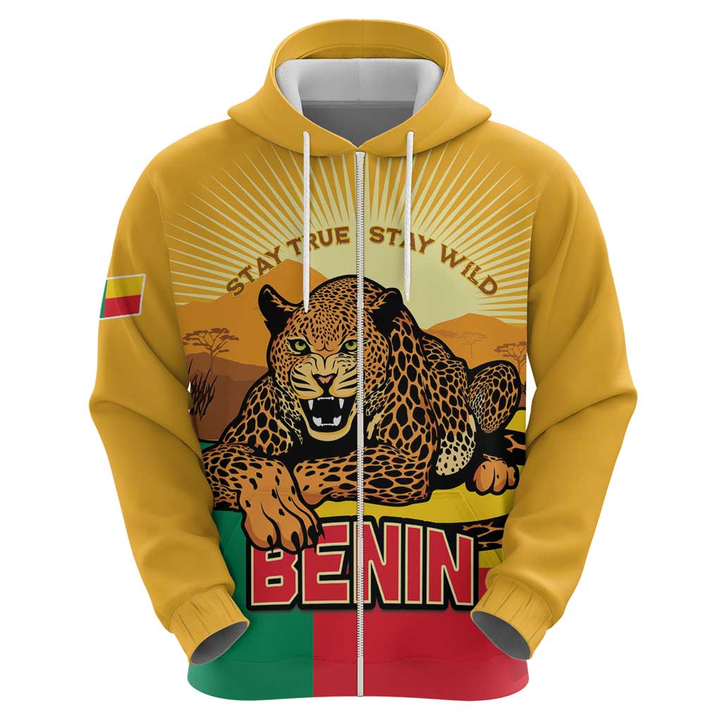 Personalised Benin Leopard Hoodie Stay True - Stay Wild LT15