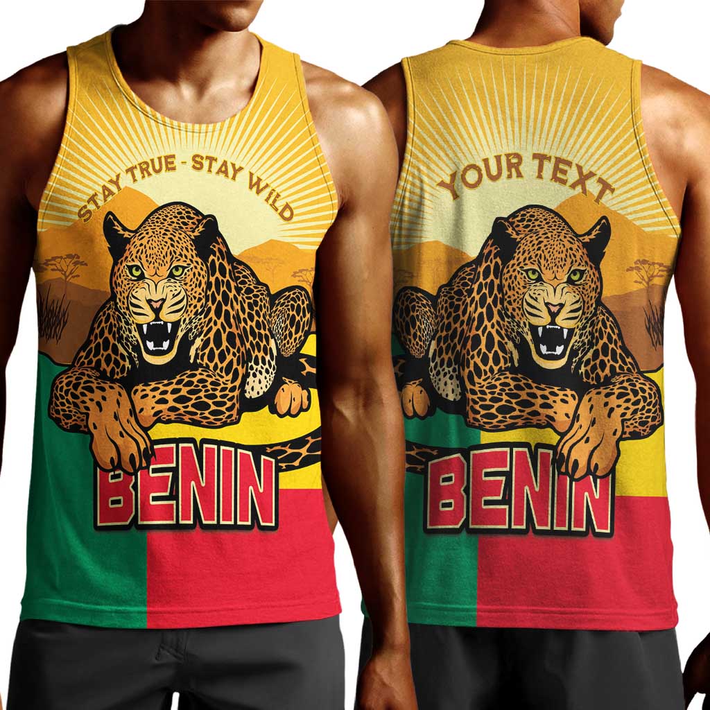 Personalised Afro Benin Leopard Men Tank Top Stay True - Stay Wild LT15