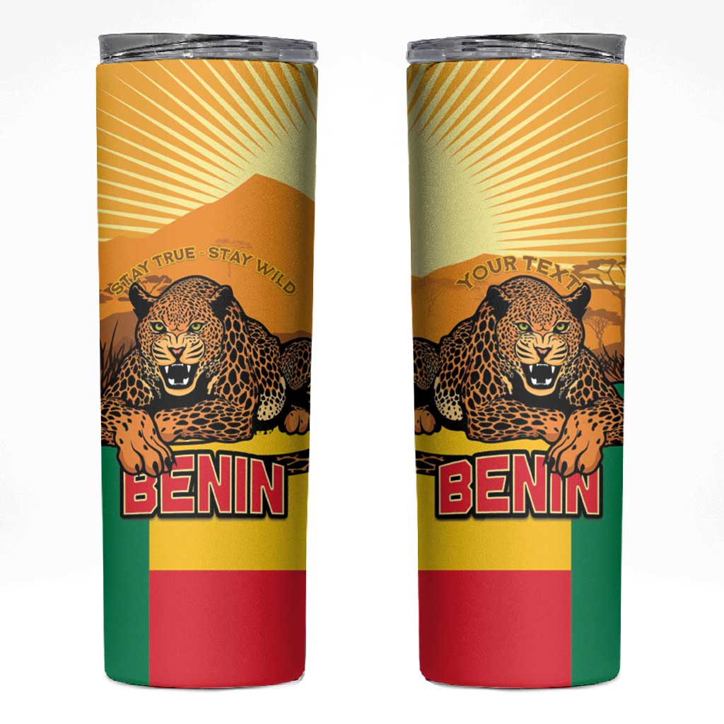 Personalised Afro Benin Leopard Skinny Tumbler Stay True - Stay Wild LT15