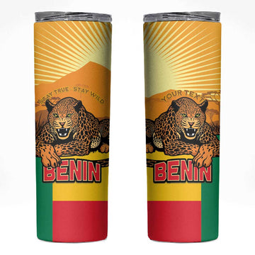 Personalised Afro Benin Leopard Skinny Tumbler Stay True - Stay Wild LT15