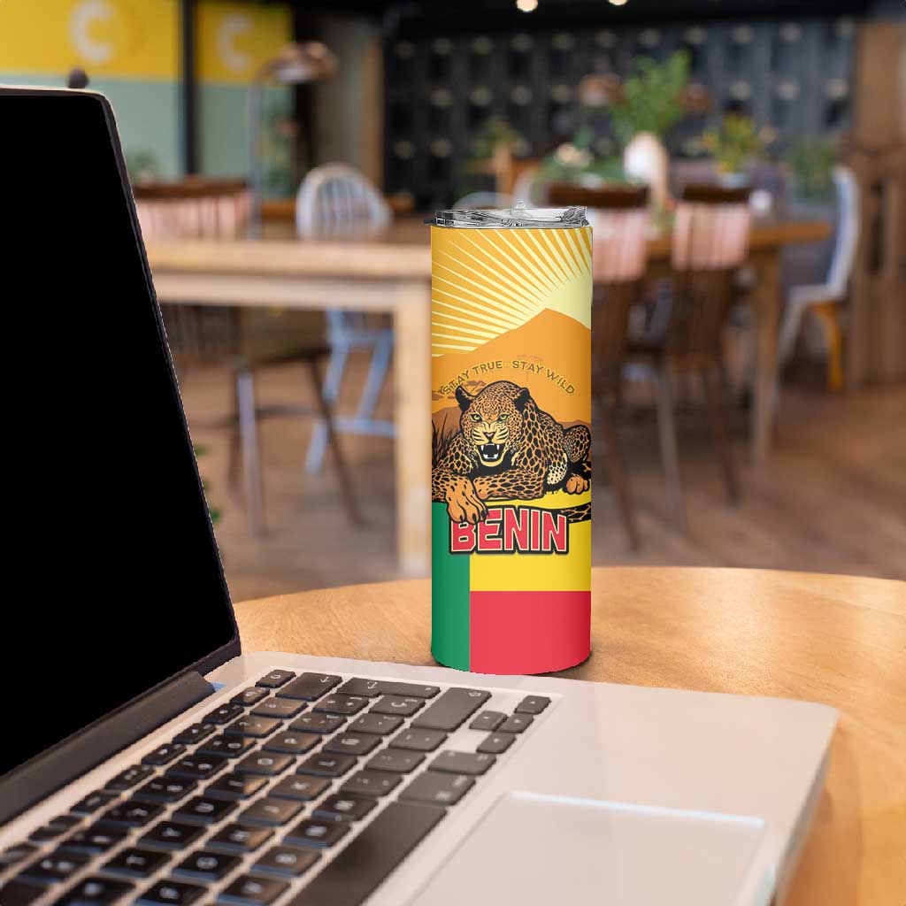 Personalised Afro Benin Leopard Skinny Tumbler Stay True - Stay Wild LT15