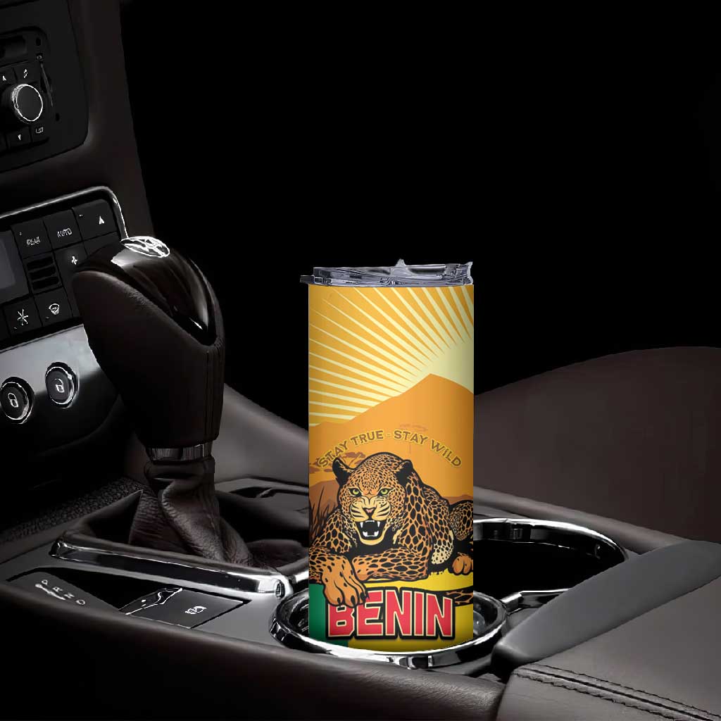 Personalised Afro Benin Leopard Skinny Tumbler Stay True - Stay Wild LT15
