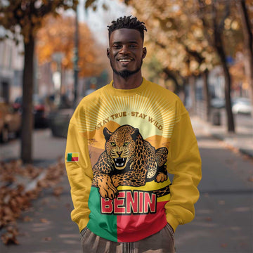 Personalised Afro Benin Leopard Sweatshirt Stay True - Stay Wild LT15