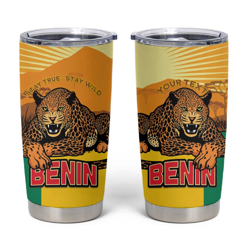 Personalised Afro Benin Leopard Tumbler Cup Stay True - Stay Wild LT15