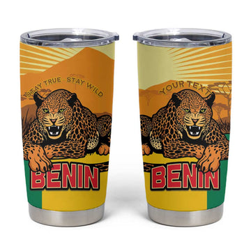 Personalised Afro Benin Leopard Tumbler Cup Stay True - Stay Wild LT15