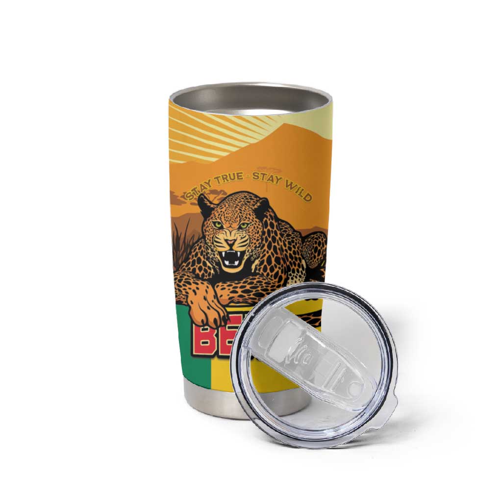 Personalised Afro Benin Leopard Tumbler Cup Stay True - Stay Wild LT15