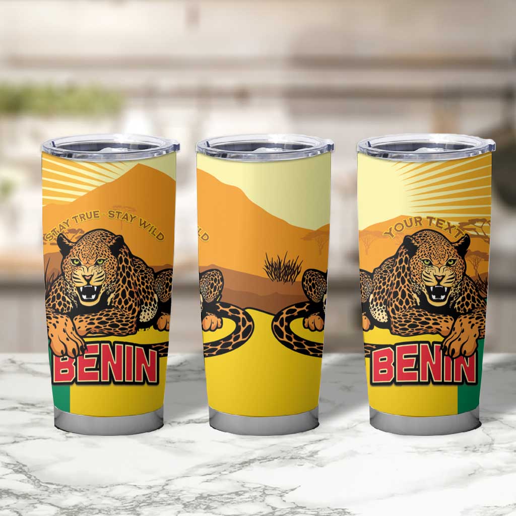 Personalised Afro Benin Leopard Tumbler Cup Stay True - Stay Wild LT15
