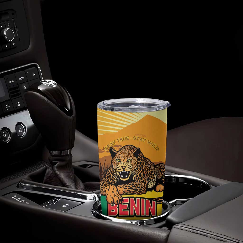 Personalised Afro Benin Leopard Tumbler Cup Stay True - Stay Wild LT15