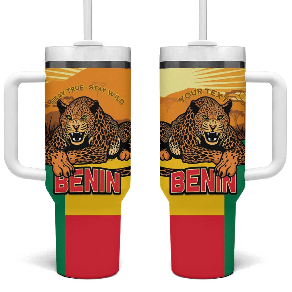 Personalised Afro Benin Leopard Tumbler With Handle Stay True - Stay Wild LT15