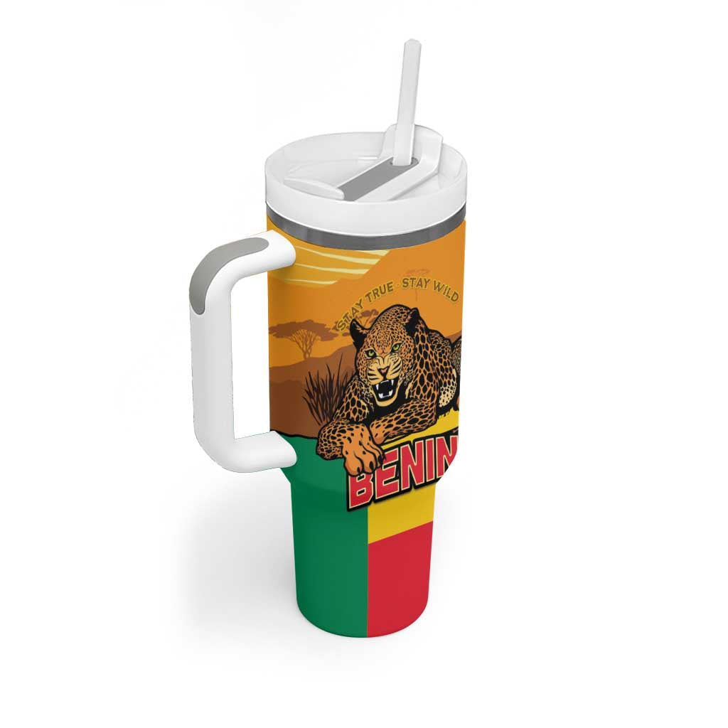 Personalised Afro Benin Leopard Tumbler With Handle Stay True - Stay Wild LT15