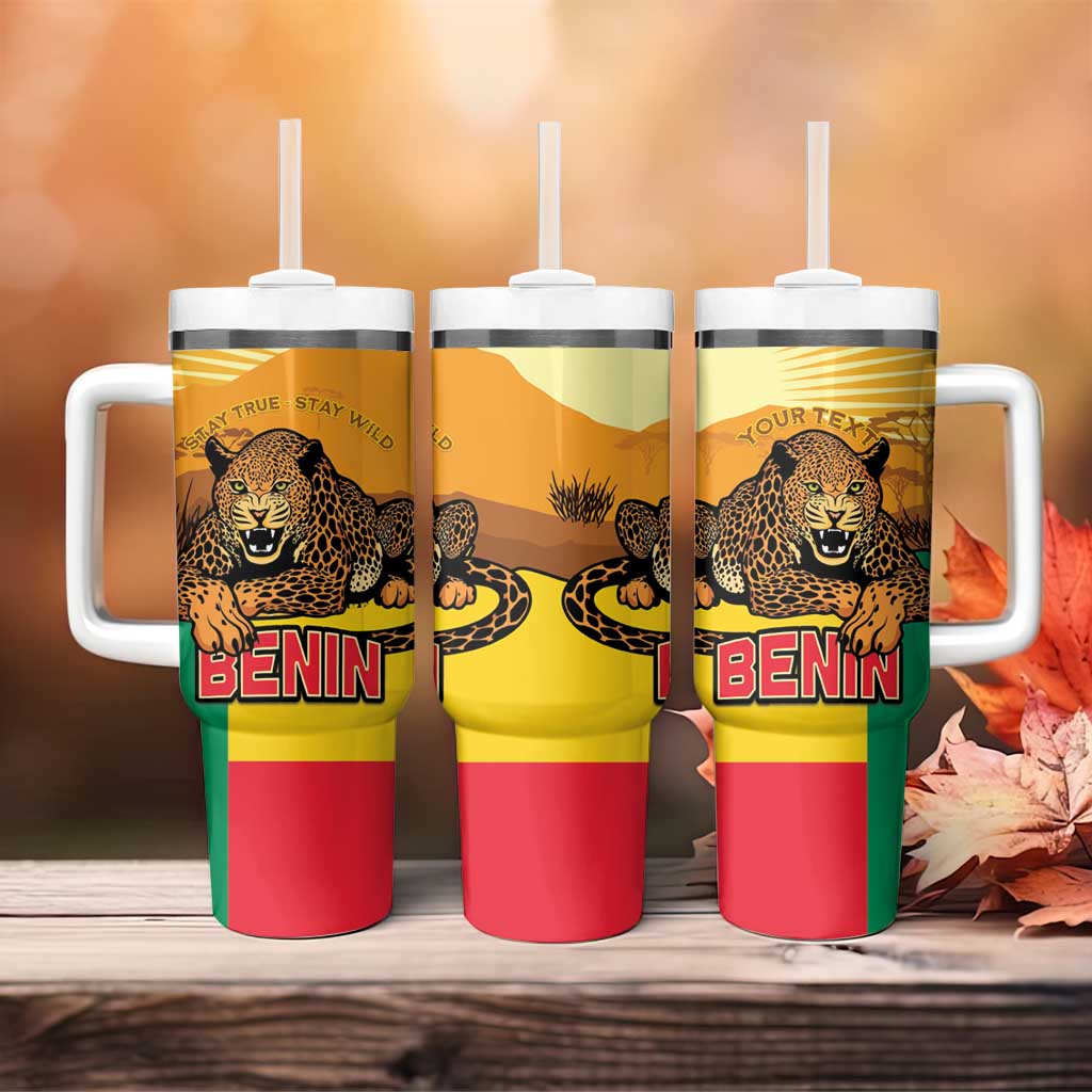 Personalised Afro Benin Leopard Tumbler With Handle Stay True - Stay Wild LT15