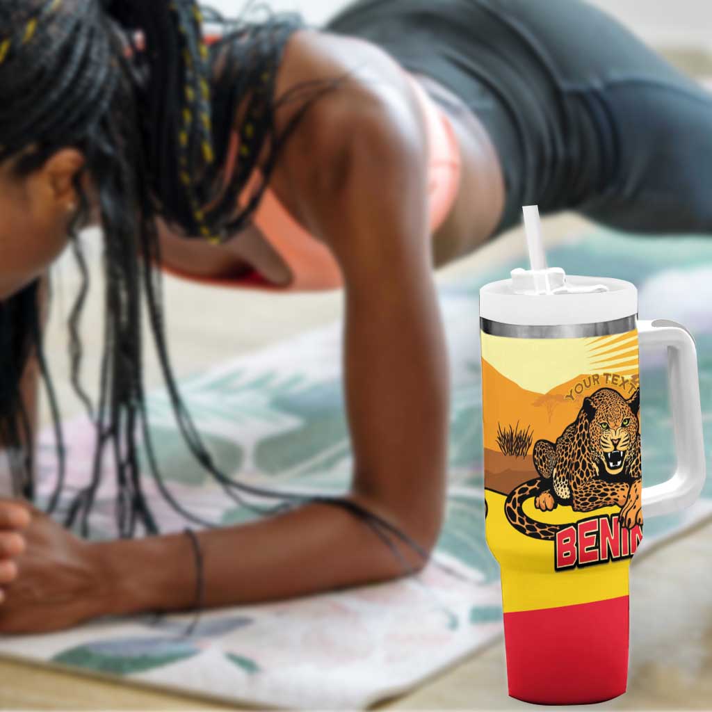 Personalised Afro Benin Leopard Tumbler With Handle Stay True - Stay Wild LT15