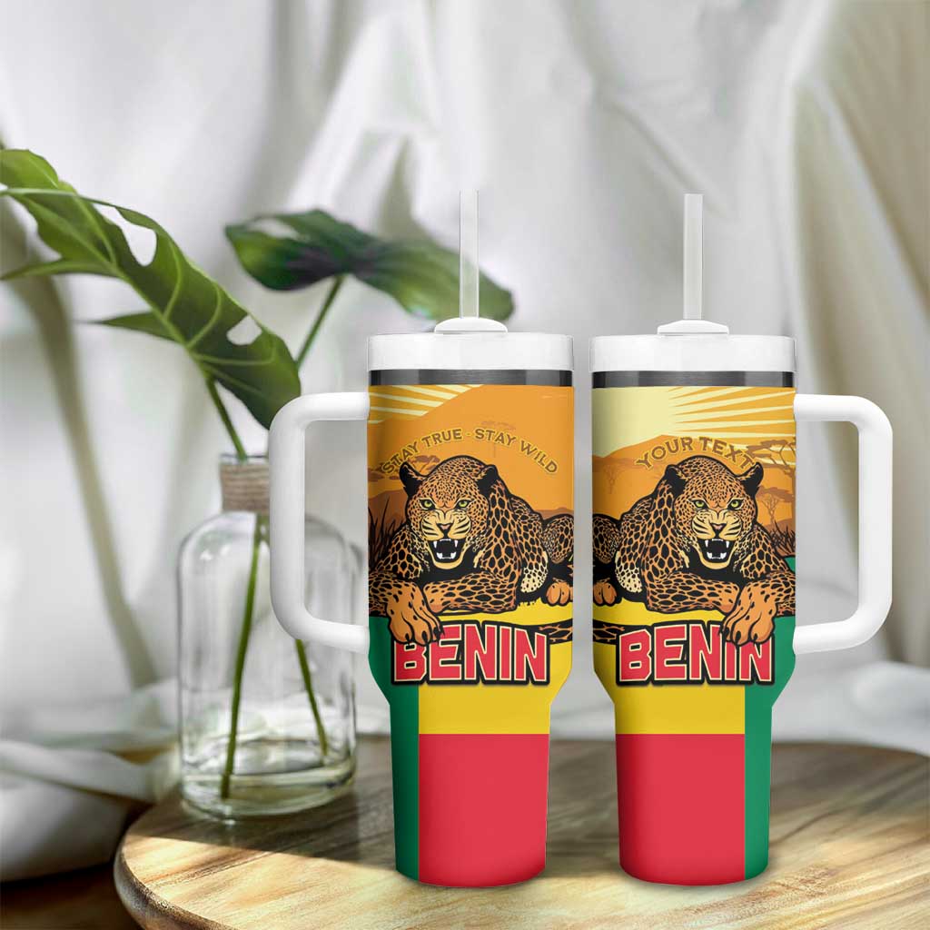 Personalised Afro Benin Leopard Tumbler With Handle Stay True - Stay Wild LT15