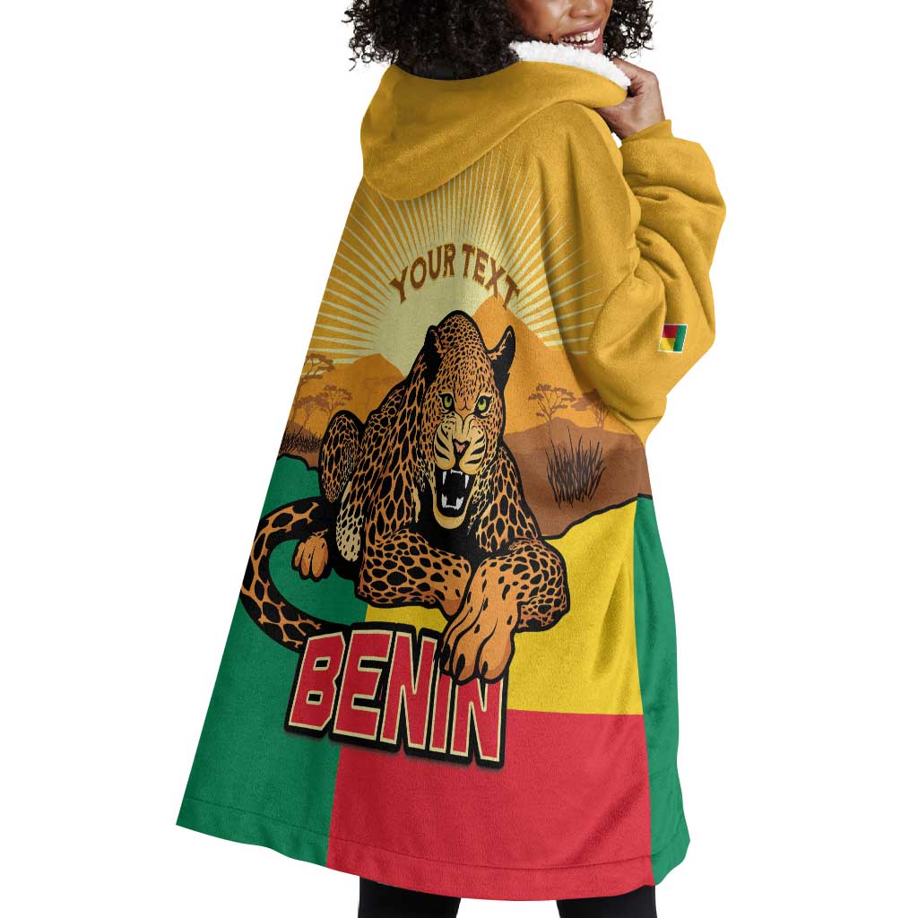 Personalised Afro Benin Leopard Wearable Blanket Hoodie Stay True - Stay Wild LT15