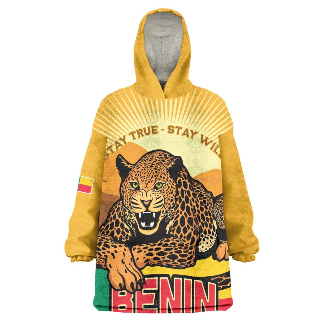 Personalised Afro Benin Leopard Wearable Blanket Hoodie Stay True - Stay Wild LT15