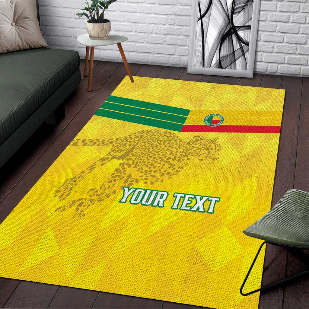 Custom Benin Football Area Rug Go Les Guepards LT15