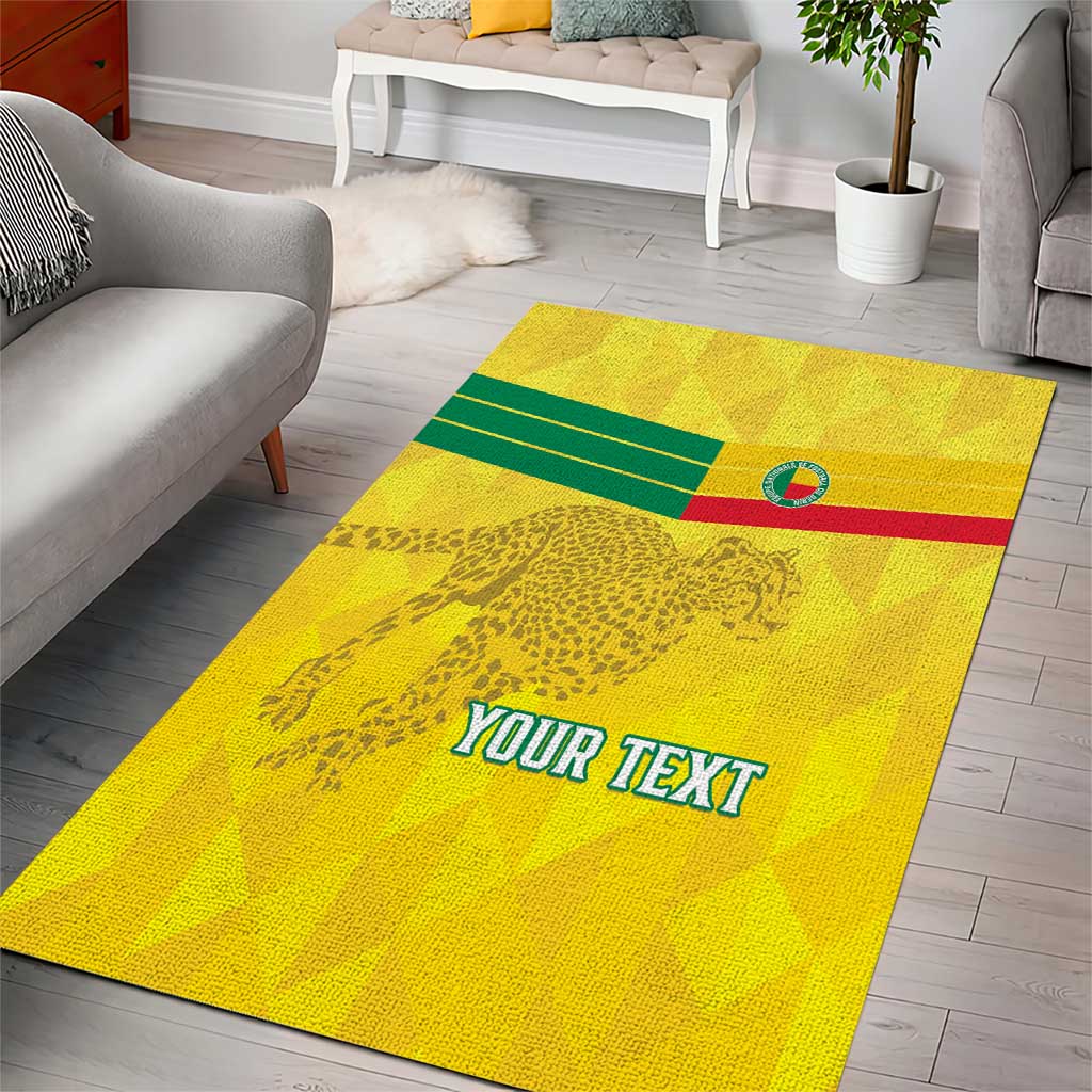 Custom Benin Football Area Rug Go Les Guepards LT15