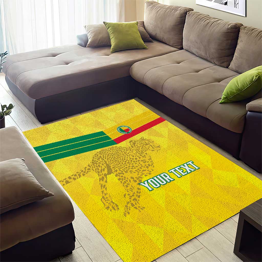 Custom Benin Football Area Rug Go Les Guepards LT15