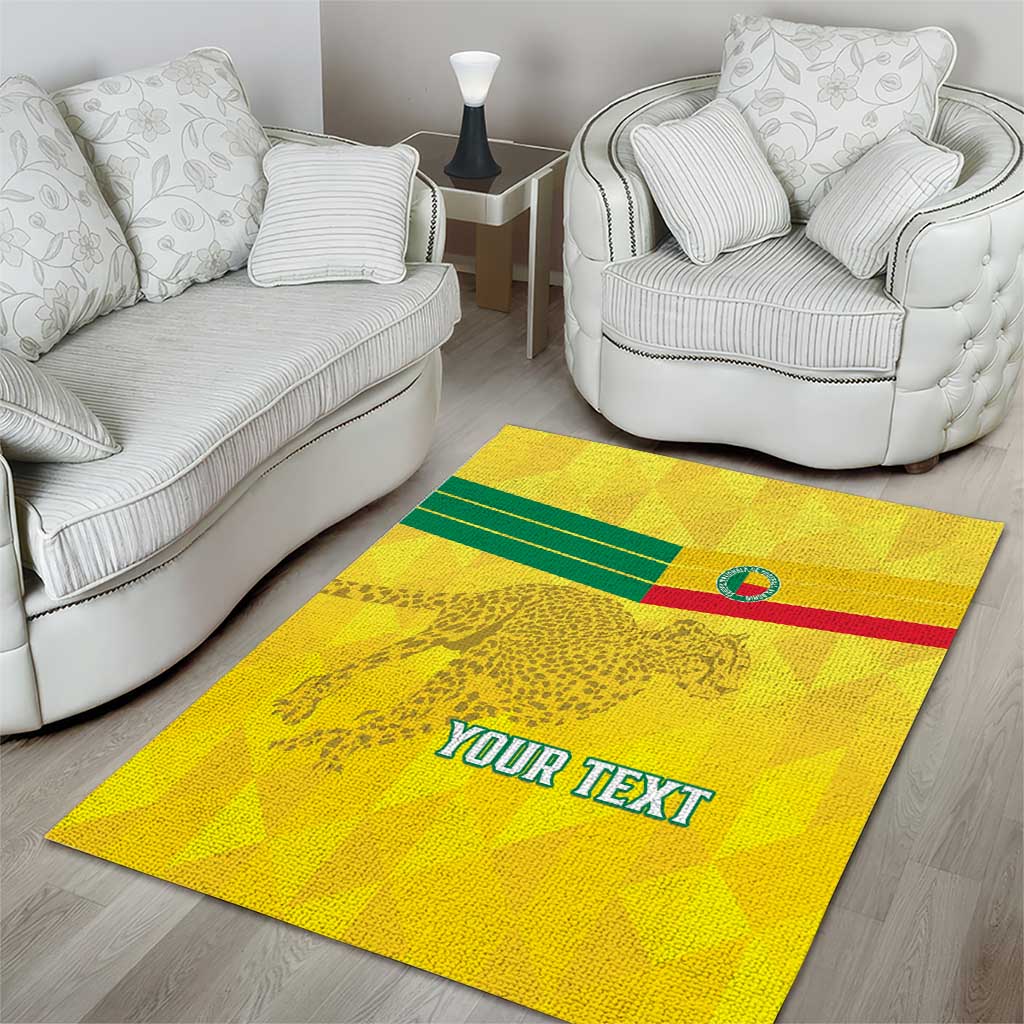 Custom Benin Football Area Rug Go Les Guepards LT15