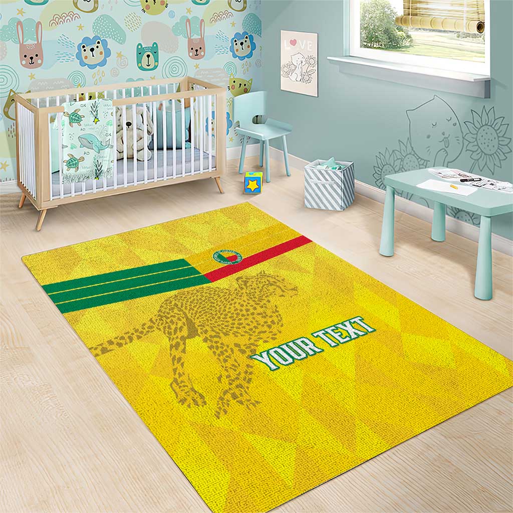 Custom Benin Football Area Rug Go Les Guepards LT15