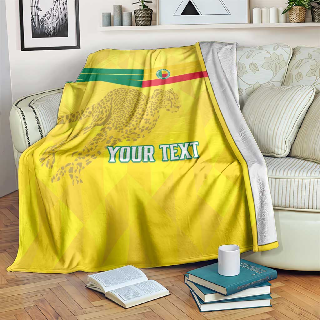 Custom Benin Football Blanket Go Les Guepards LT15