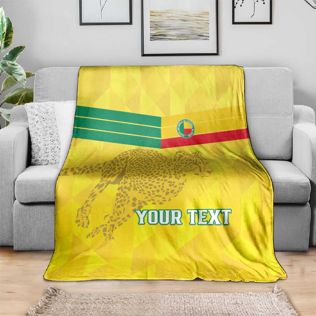 Custom Benin Football Blanket Go Les Guepards LT15