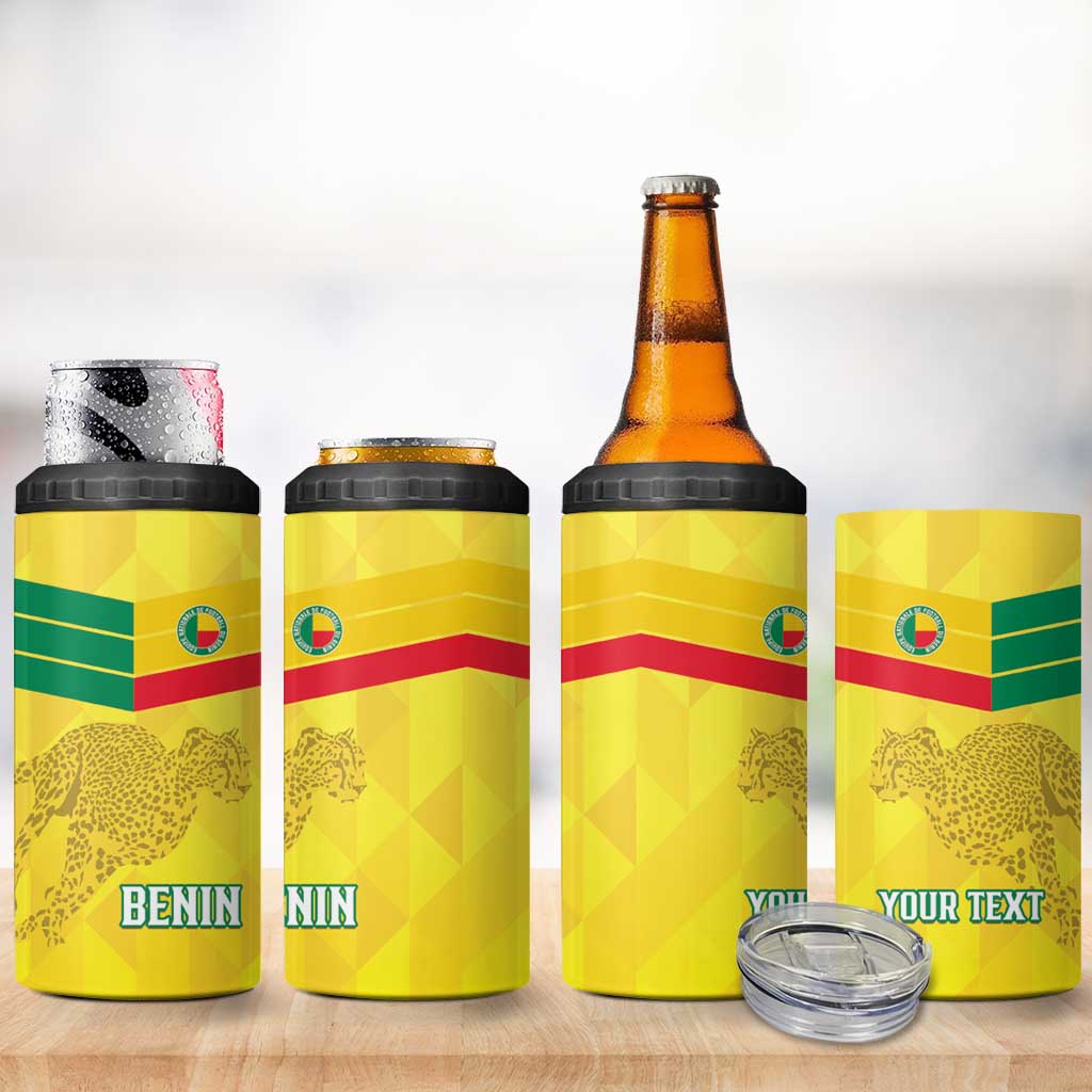 Custom Benin Football 4 in 1 Can Cooler Tumbler Go Les Guepards LT15