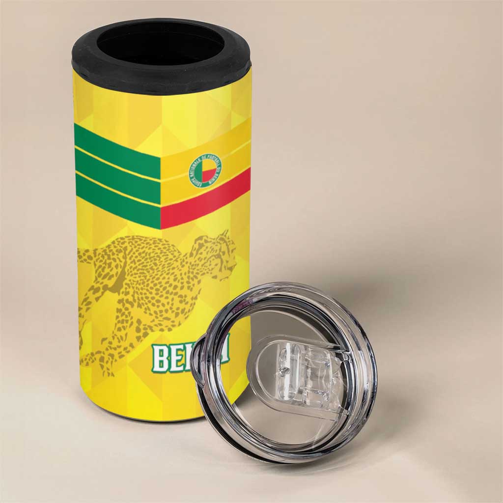 Custom Benin Football 4 in 1 Can Cooler Tumbler Go Les Guepards LT15