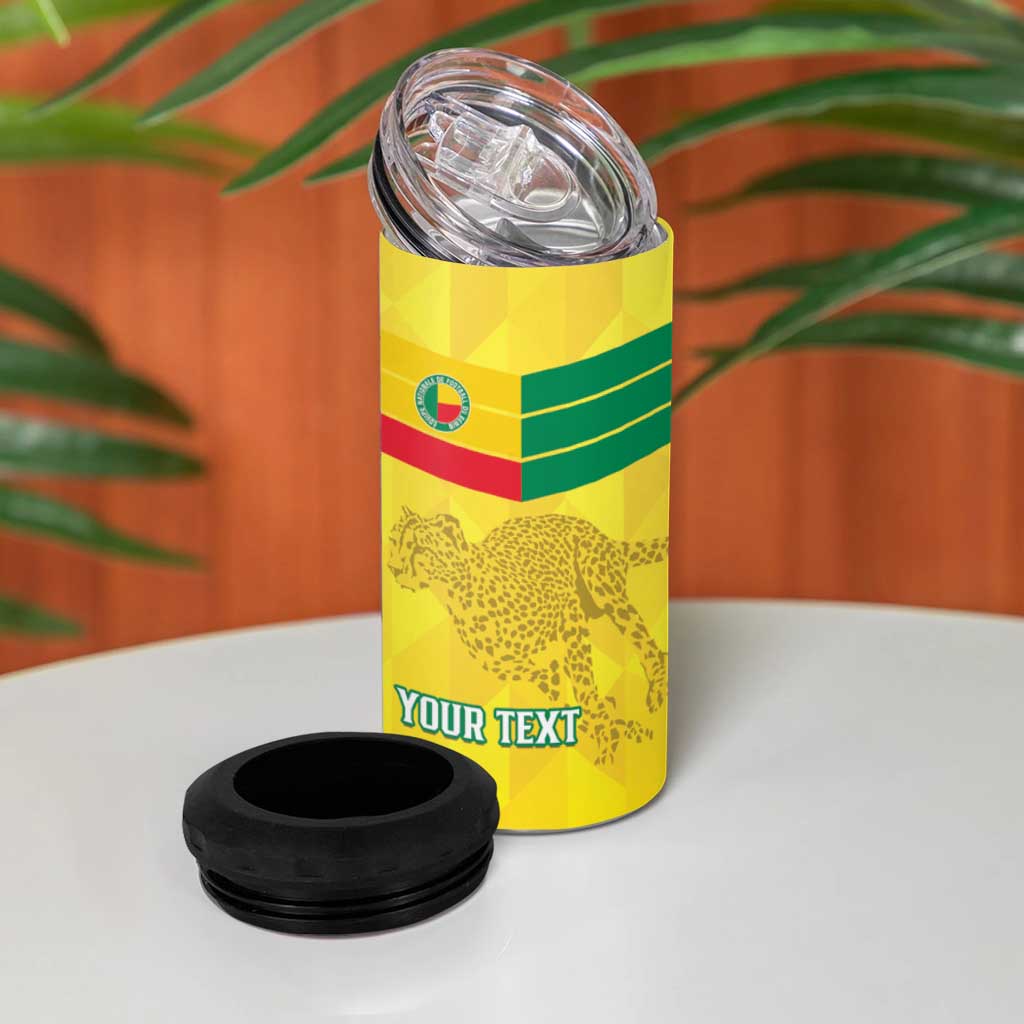Custom Benin Football 4 in 1 Can Cooler Tumbler Go Les Guepards LT15