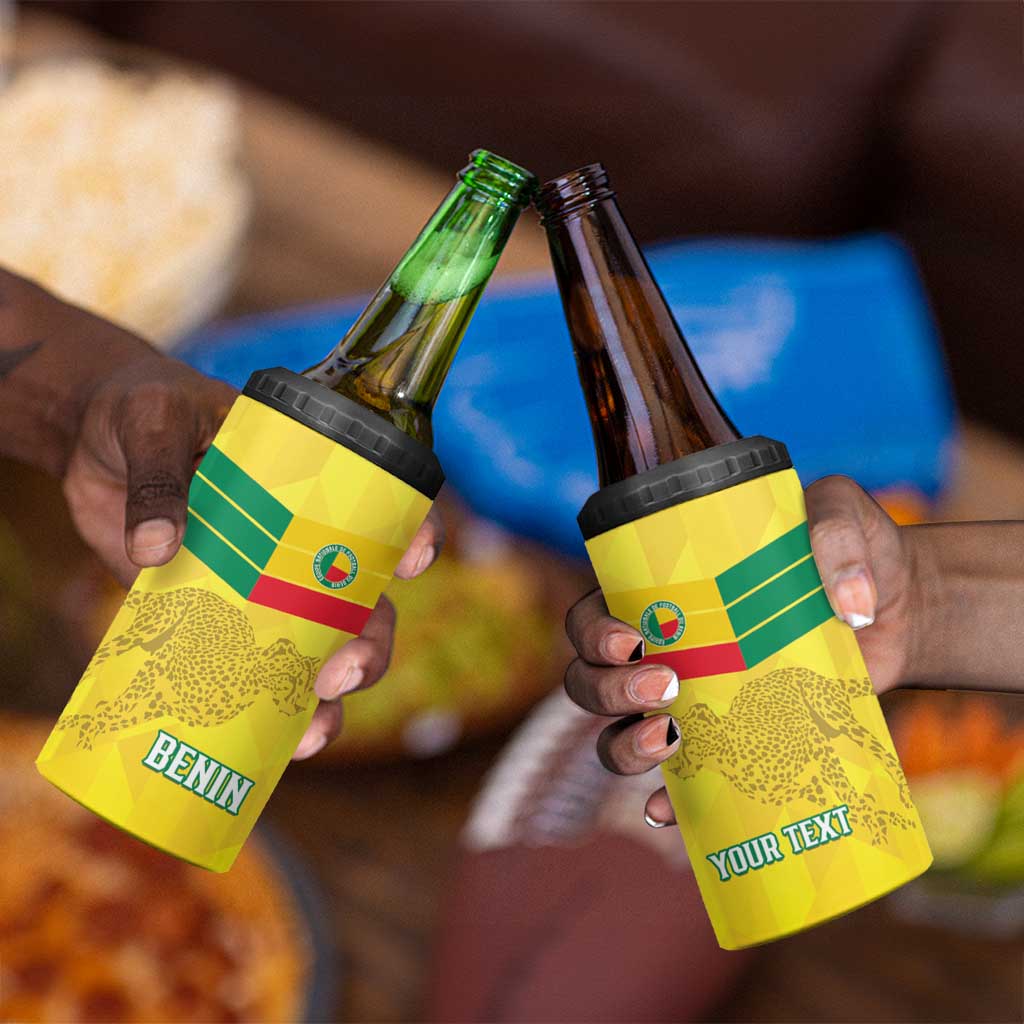Custom Benin Football 4 in 1 Can Cooler Tumbler Go Les Guepards LT15