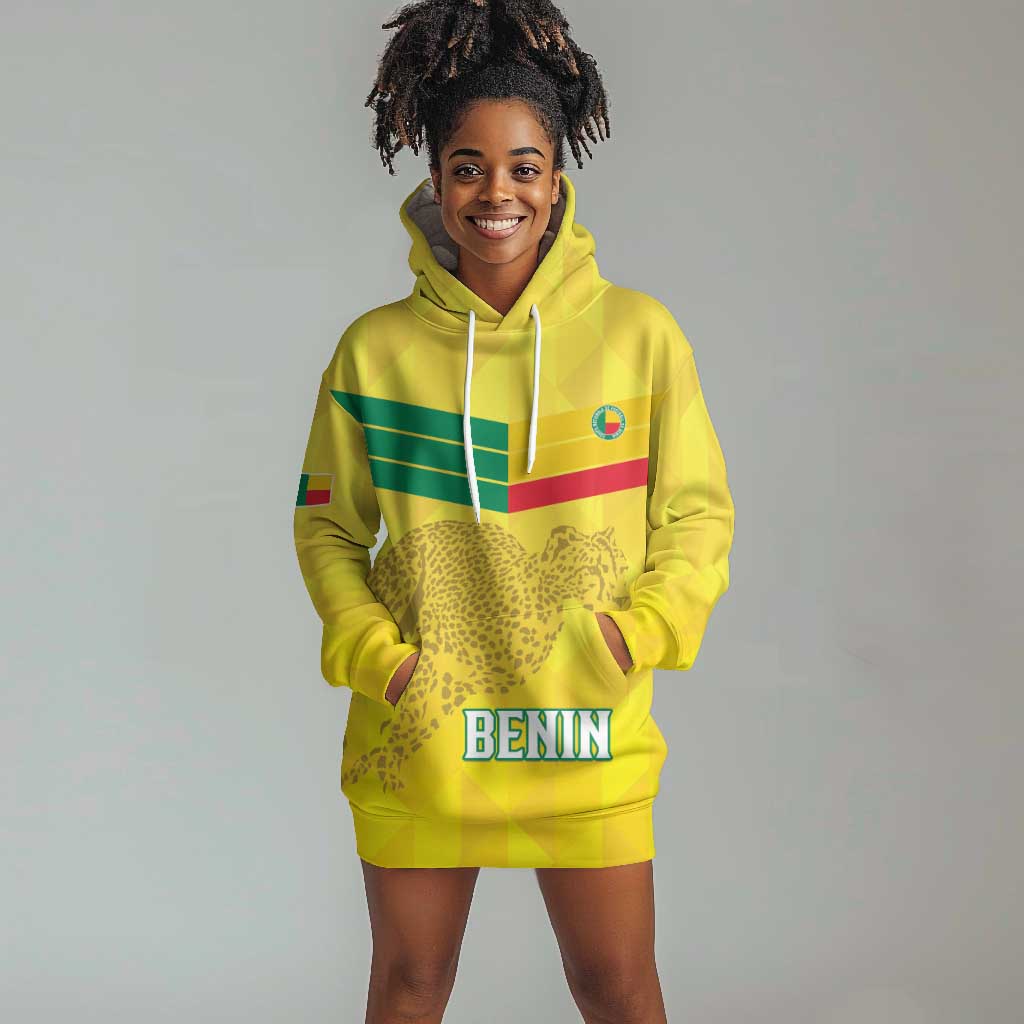 Custom Benin Football Hoodie Dress Go Les Guepards LT15