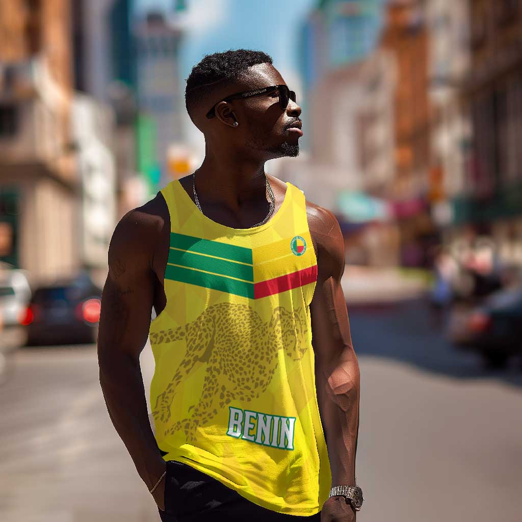 Custom Benin Football Men Tank Top Go Les Guepards LT15