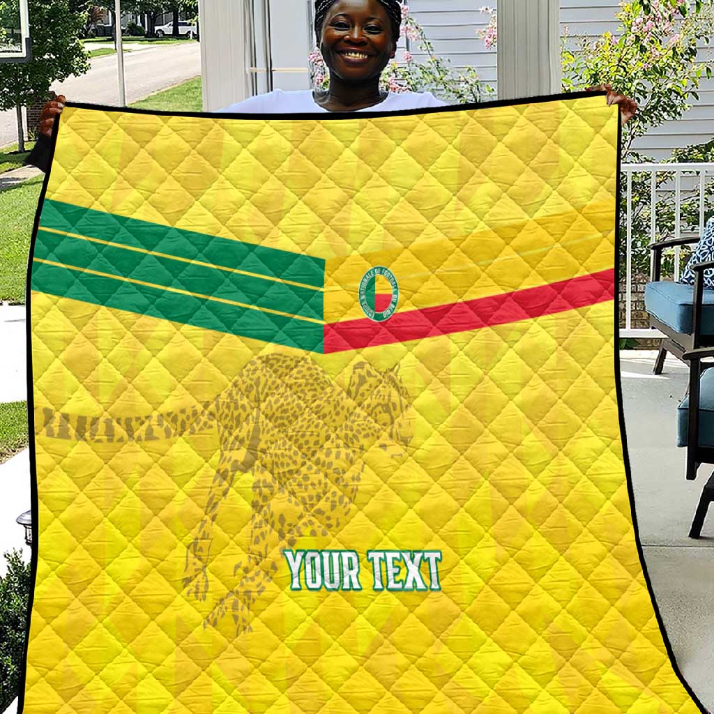 Custom Benin Football Quilt Go Les Guepards LT15