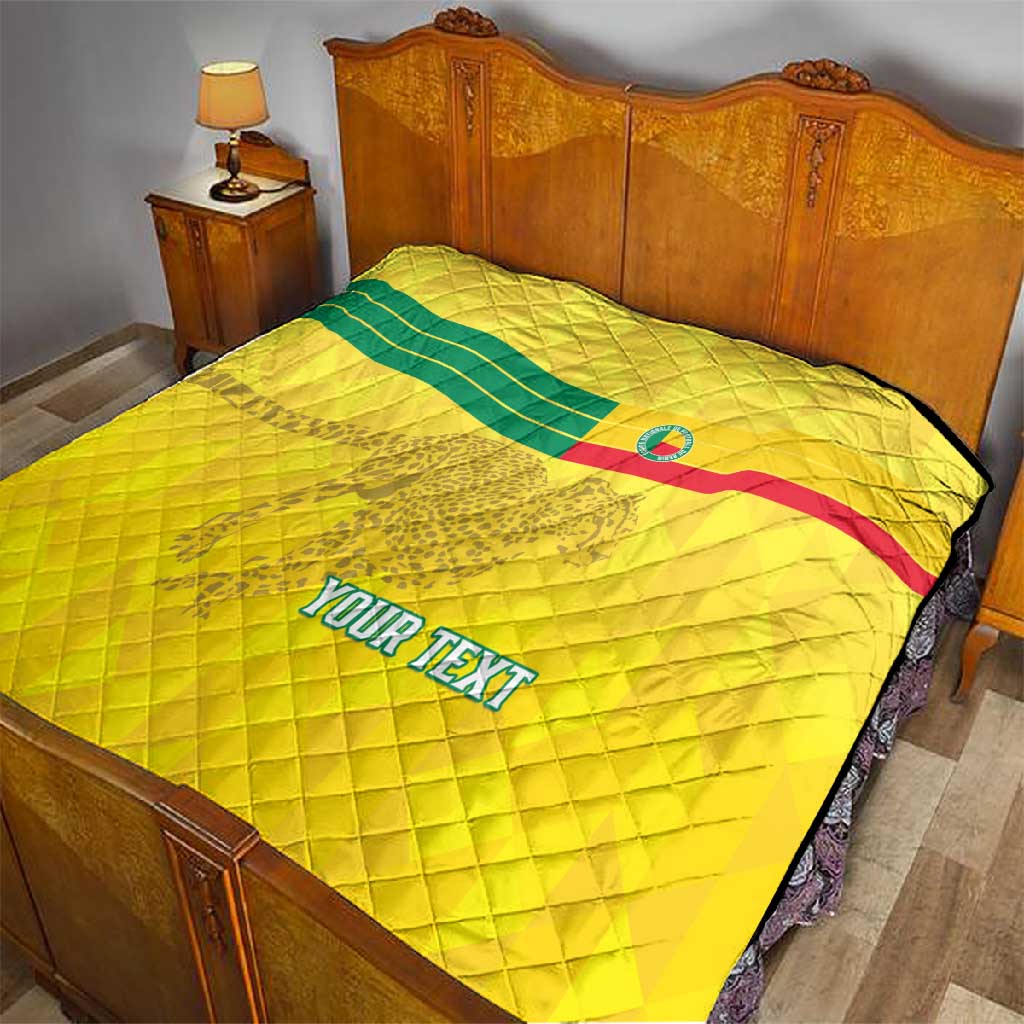 Custom Benin Football Quilt Go Les Guepards LT15